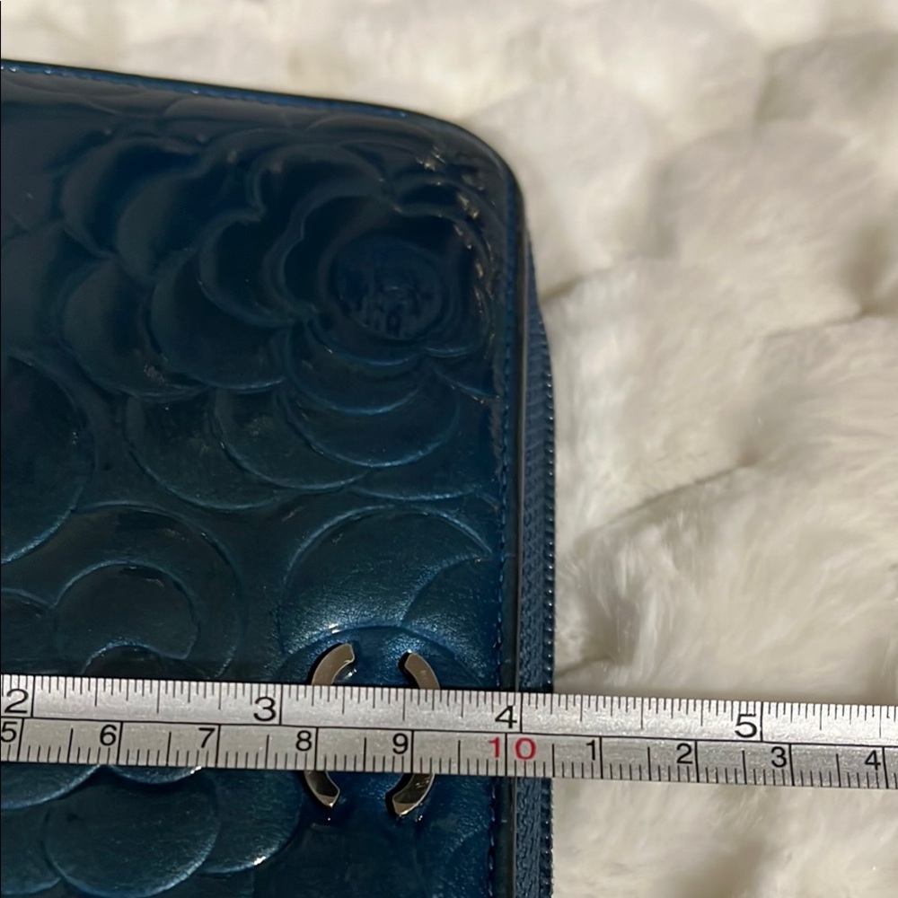 Authentic Chanel Blue Embossed Leather Wallet - Picture 13 of 14